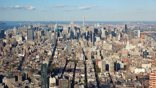 Der Blick auf Manhattan vom One World Observatory